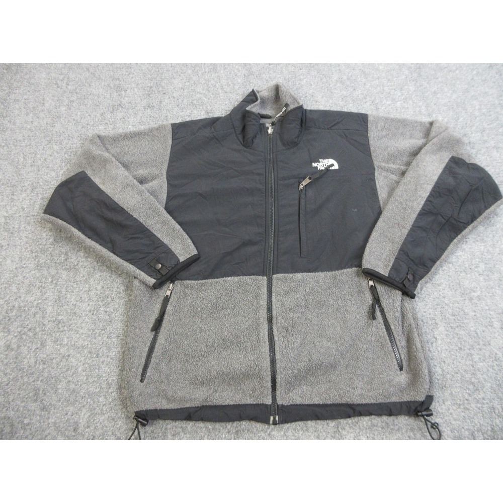 The North Face Fleece Jacket Womens M Gray Polartec Denali Full Zip Pockets